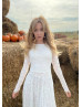 Long Sleeves Ivory Lace Unique Wedding Dress Long Sleeves Ivory Lace Unique Wedding Dress